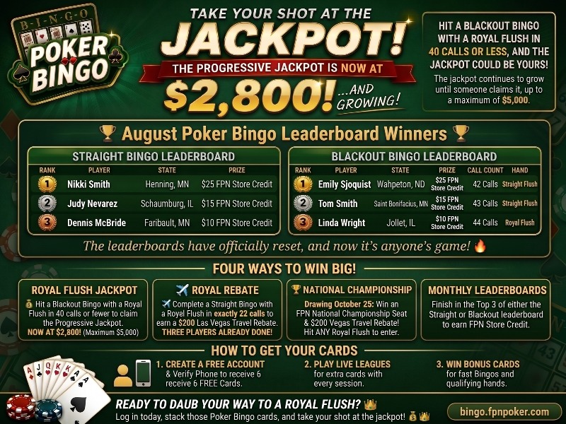 FPN Poker Bingo August Winners Announced