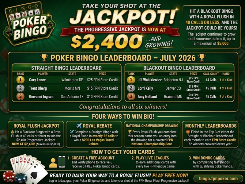 FPN Poker Bingo July Winners Announced